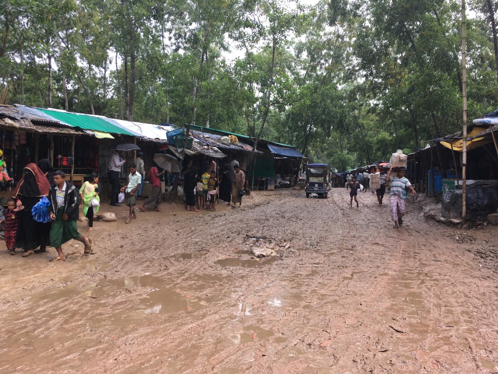 Muddy refugee camp